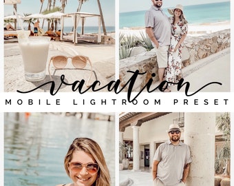 Warm Airy Lightroom Mobile Preset | Travel & Beach Filter (DNG)