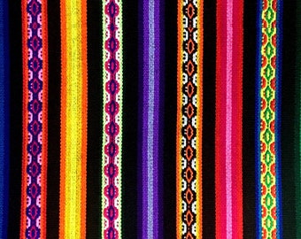 Black Stripe Fabric, Andean Weave, DIY Sewing