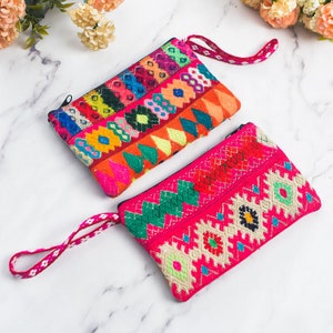 Peruanische handgemachte Wolle Clutch, boho ethnische handgemachte peruanische Geldbörsen, Kosmetiktasche, handgewebte Textiltasche, Geschenk für Frauen, ethnischer Beutel