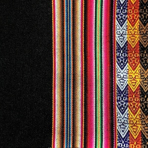 Aguayo Authentic Manta Peruvian Fabric,  Inca Design Blanket , Artisan-Crafted Cotton Textile for Home Decor