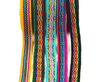 Peruvian Geometric Ribbon Pack, Aztec Jacquard Trim, 1.5cm Wide
