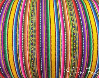 Aguayo Boho Peruvian Textile in Vibrant Yellow Stripe, Ideal for DIY Crafts and Home Decor Projects, Unique Gift for Craft Lovers