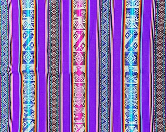 Lila Inka Vogels Jacquard Textielrol, Andes Geometrisch Ontwerp, Ideaal voor Home Decor Projecten, Perfect Cadeau voor Decorliefhebbers