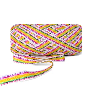 White Yellow Geometric Ribbon , Geometric Trim Decorative ,  Sewing Jacquard Trim , Wholesale ribbon supplier