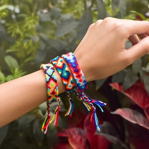 Ethnic Woven Friendship Bracelet, Assorted Colors Handmade, Valentine&#39;s Day Gift For Her, Unique Cultural Present