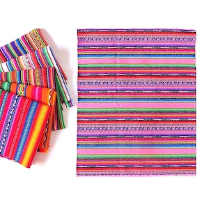 Mini ritagli di tessuto realizzati in Perù in modo unico - Motivo tribale stile Boho, Ideale per progetti fai da te - Un regalo perfetto per i cucitori