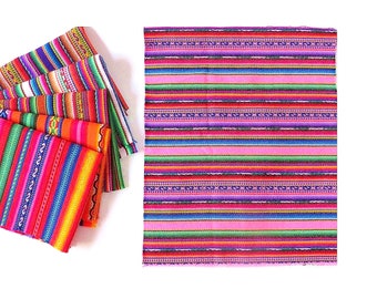 Uniquely Crafted Peru Made Mini Fabric Scraps - Boho Style Tribal Pattern, Ideal for DIY Craft Projects - A Perfect Gift for Sewists