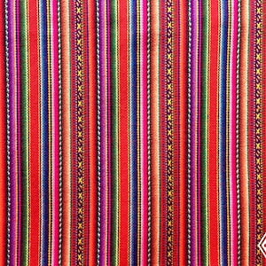 Red Striped Peruvian Textile - Stripe Home Decor Fabric, Perfect for Upholstery, Ideal Gift for DIY Enthusiasts