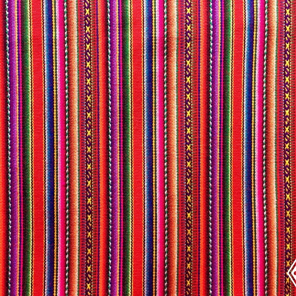 Textile péruvien à rayures rouges - Tissu de décoration à rayures, parfait pour le rembourrage, cadeau idéal pour les amateurs de bricolage