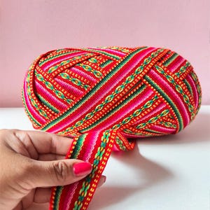Passementerie péruvienne, ruban géométrique tribal, travaux manuels de couture (10 m)