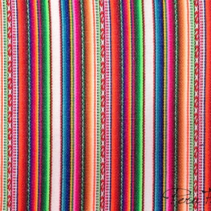 Vintage Peruvian Textiles, White Geometric and Colorful Stripe Fabric, Ideal for Home Decor Projects, Unique Gift for Crafters