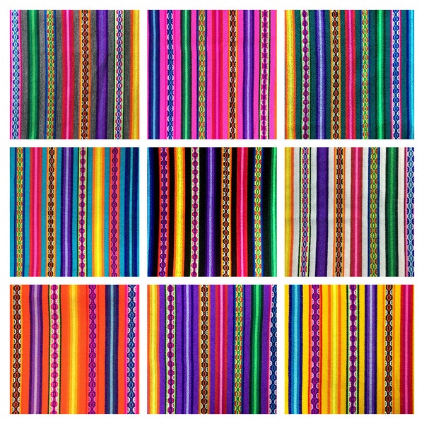 Wholesale Peruvian Fabric 10 Meters / Perfect for any craft project and Sewing Textile for cutains  / Jacquard Aguayo