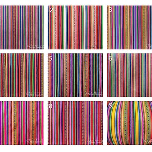 Peruvian Jacquard Fabric - Choose Your Color, 5 Meters Tribal Mexican & Guatemalan Textiles, Ideal for Curtain Making, Perfect Sewing Gift