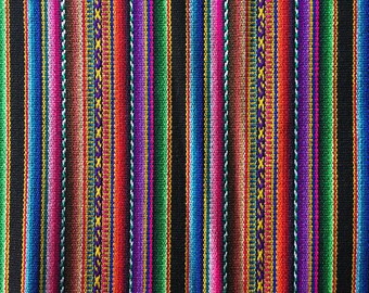 Black Striped Peru Fabric , South American Textile for Home Decor/Apparel