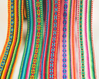 Bulk 50m Peruvian Ethnic Ribbon FREE SHIPPING , Geometric Jacquard Design, Great for Crafting and Decor, Ideal Gift for DIY Lovers