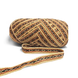 Brown Geometric Ribbon 5 meters woven ribbon jacquard, trim decorative,wholesale ribbon supplier,ethnic ribbon , ribbon by meter