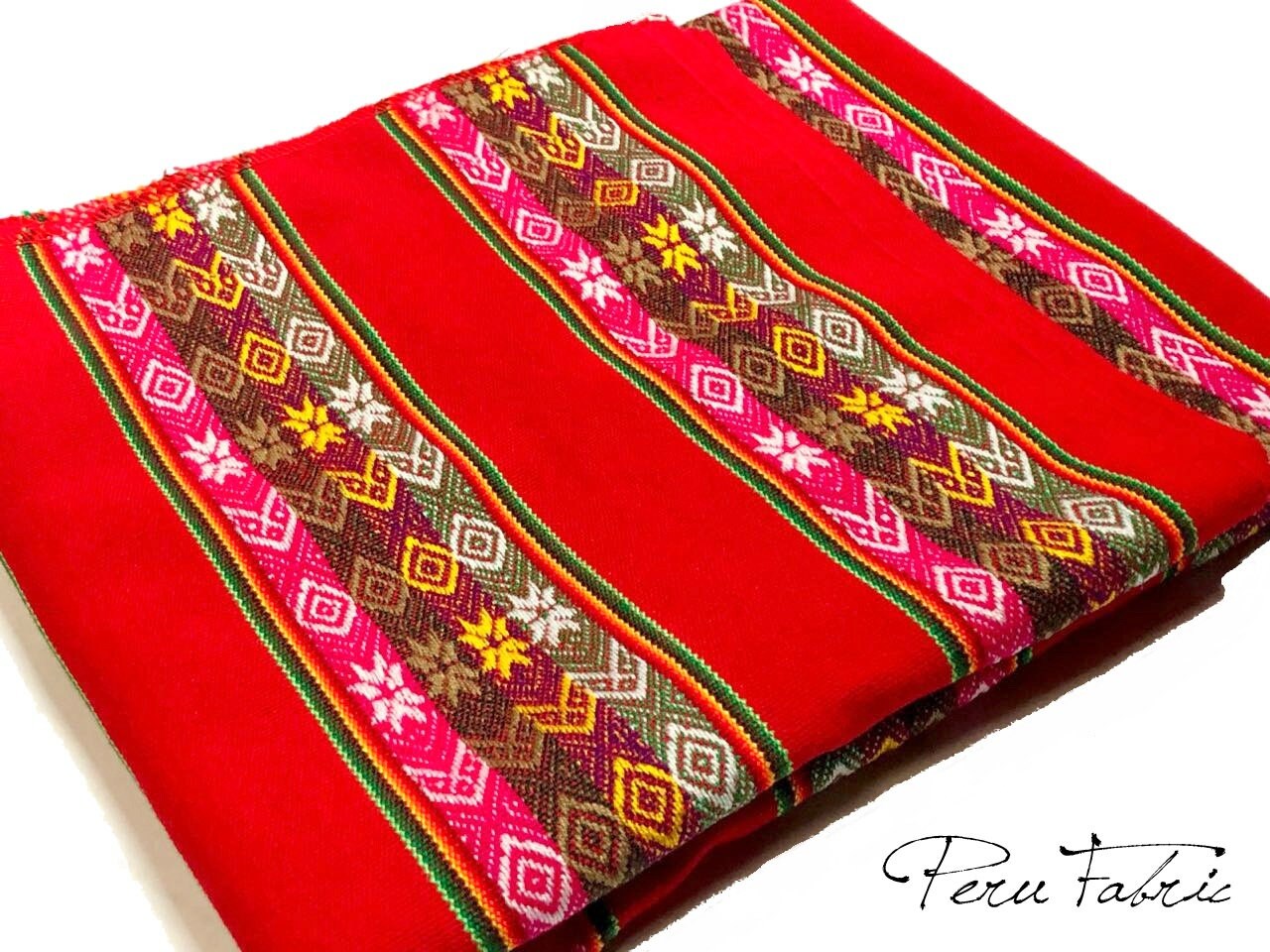 Peruvian Blanket Red Aguayo Inca Design / Aguayo / Peru Etsy