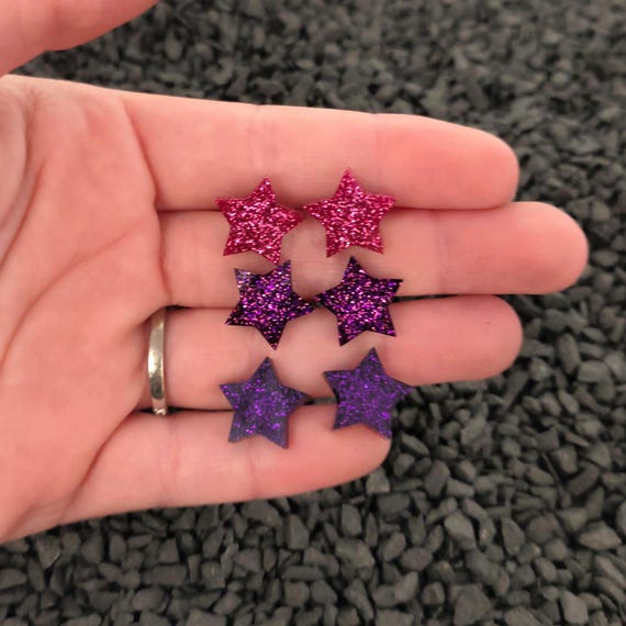 Chunky Star Plastic Earrings Set – Hypoallergenic Resin Earrings for Kids & Adults, Lightweight Nickel Free Medical Water Earrings