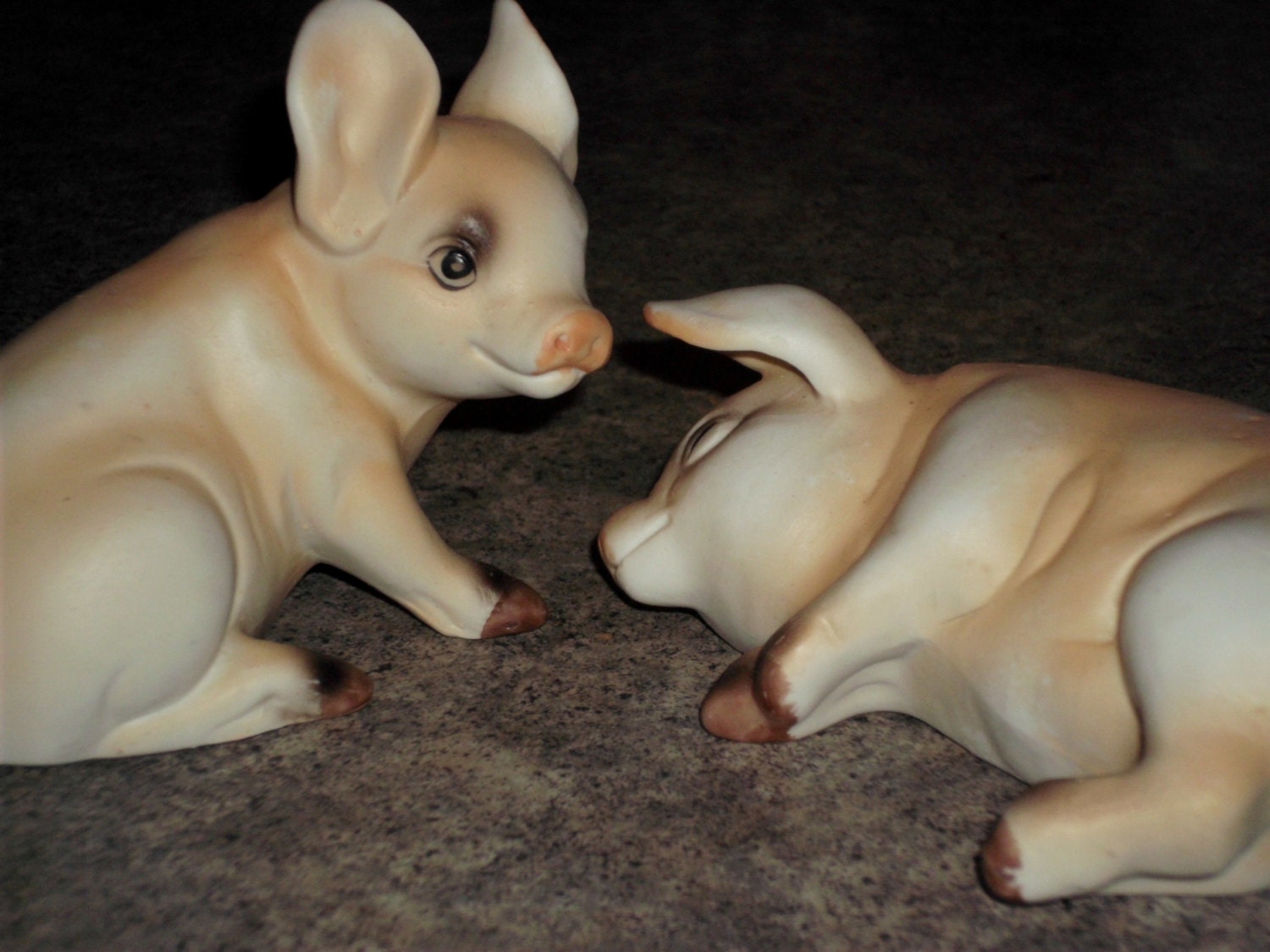 Vintage 80's Ceramic Piglet Figurines Pig Figures Set Etsy