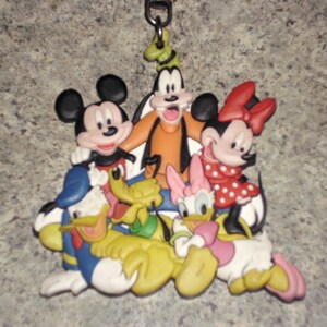 Vintage 90s Mickey Mouse & Friends Keychain - Walt Disney