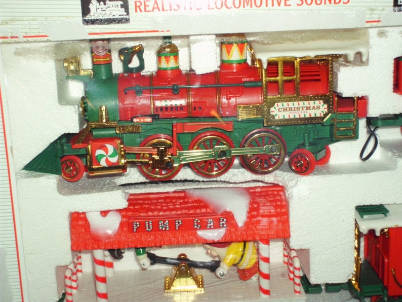 1992 New Bright Musical Christmas Express Train Set 183  Etsy