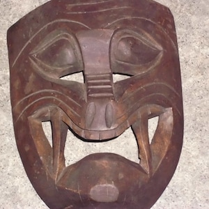 Vintage Carved Wood Mask