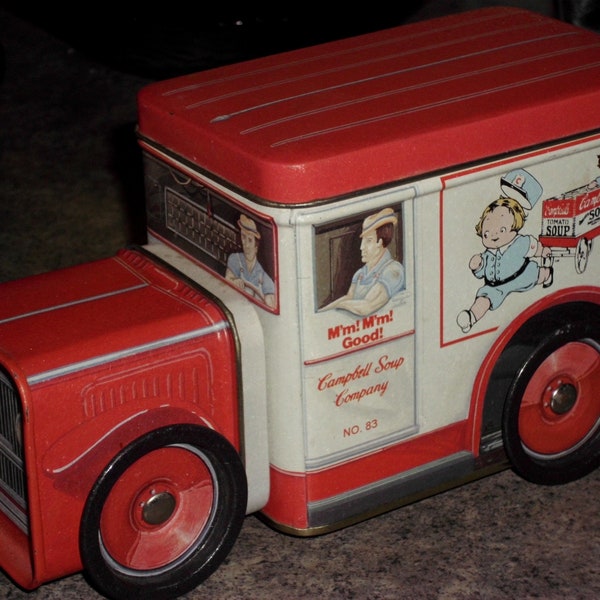 Vintage 90s Campbell's Soup Delivery Truck Tin