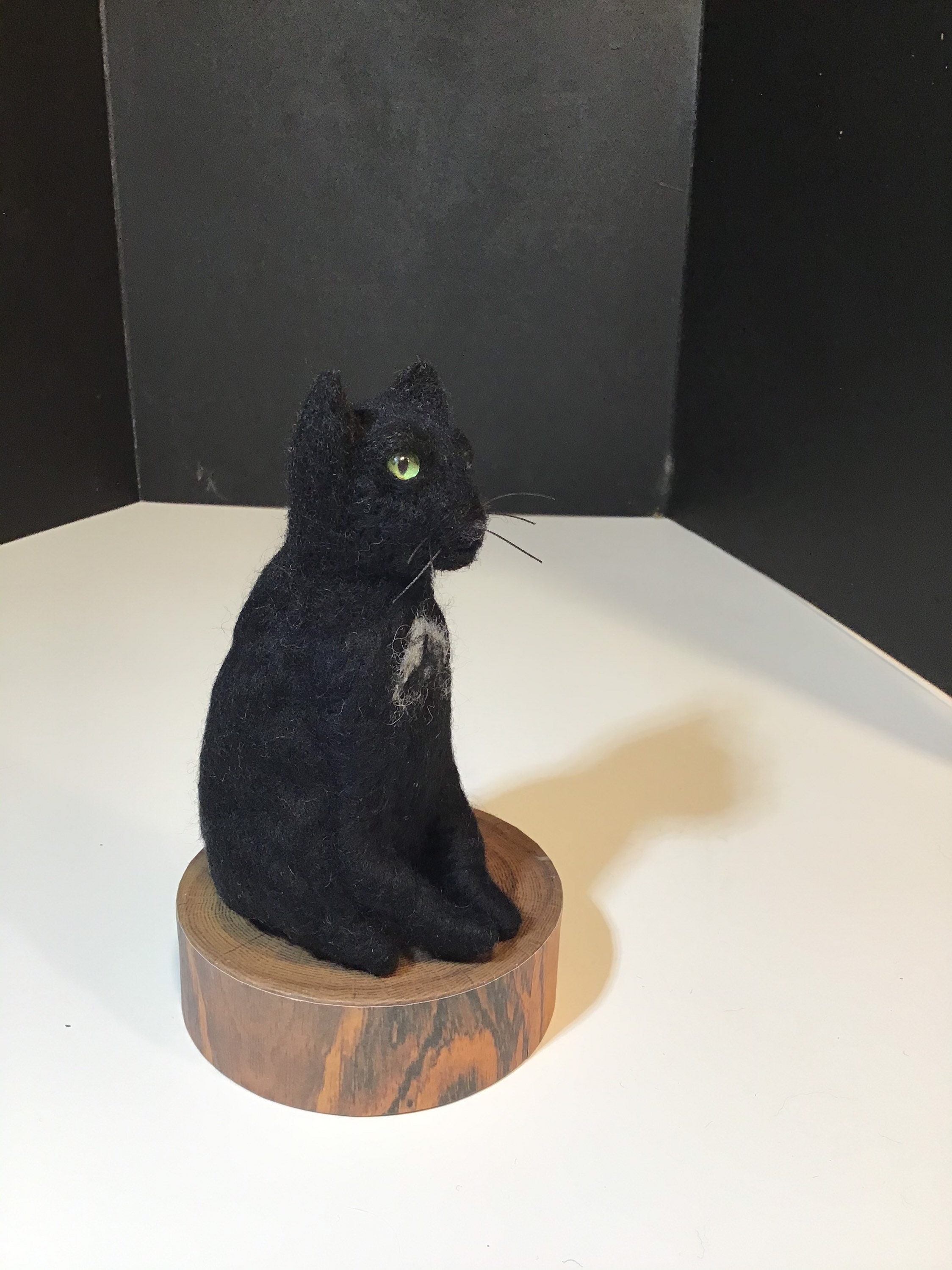 Needle Felted Black Cat Etsy