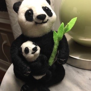 Needle felted Panda and Baby