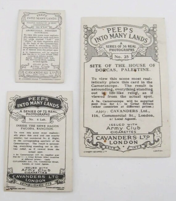 Rare 1927 Army Cigarette Stereo Viewer With Vintage Photos