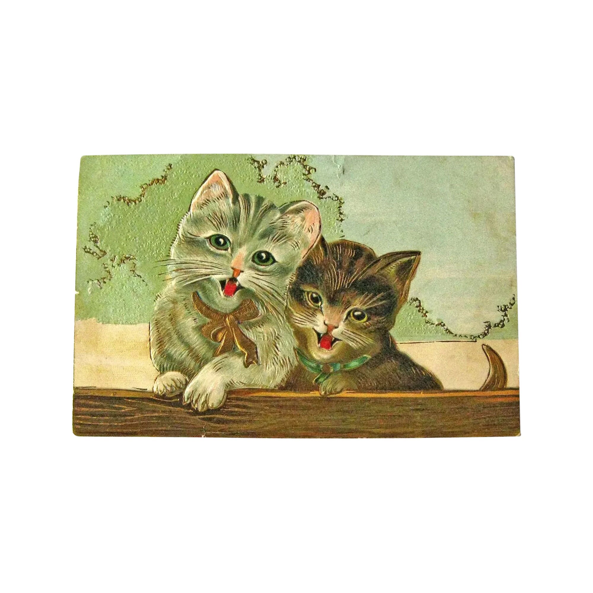 Vintage Postcard Two Adorable Kittens / Cat Postcard / Cat Lovers Card