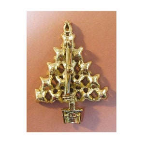 Beatrix Jewels Christmas Tree Pin Enamel and Rhinestone Tree Vintage Christmas Collectible Christmas Tree image 2