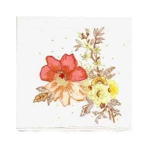 Cocktail Hankie/ Handkerchief with Applique and Cut Work/ Vintage Hankie / Vintage Handkerchief