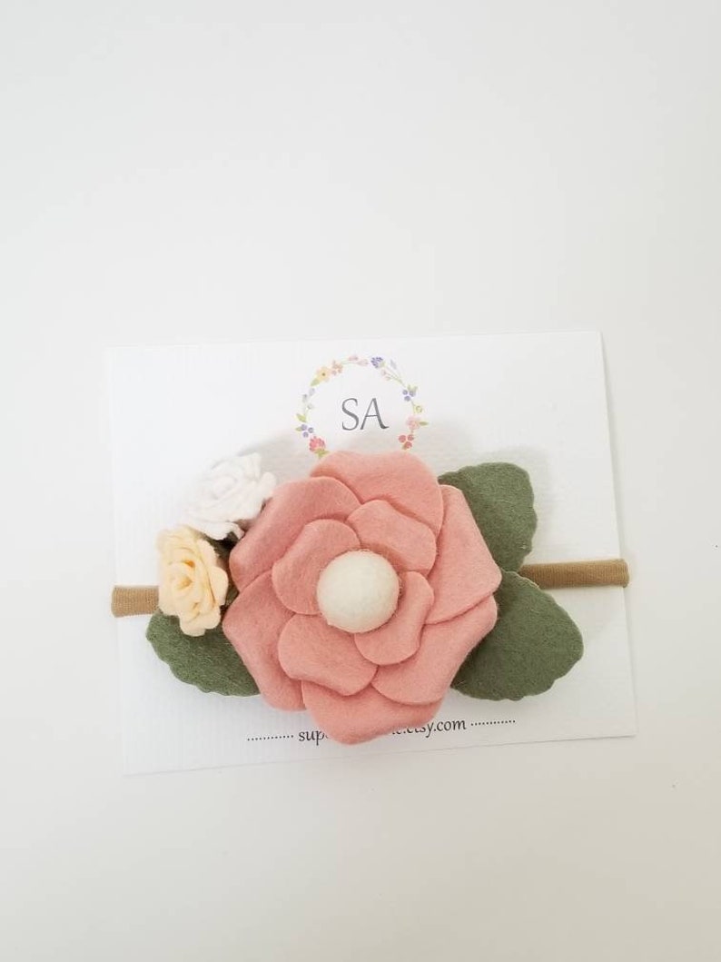 Trendy headband baby girl headband SPRING SWEET BLOSSOM Felt Flower headband felt headband Baby felt headband Felt Baby headband