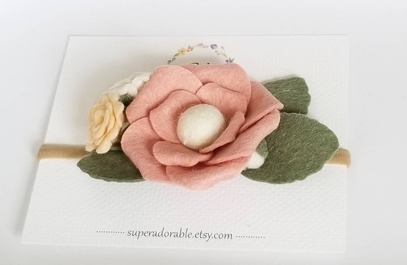 Trendy headband baby girl headband SPRING SWEET BLOSSOM Felt Flower headband felt headband Baby felt headband Felt Baby headband