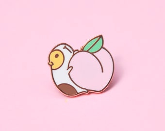 Guinea pig pin, Peach and Guinea pig Enamel pin, Guinea pig enamel pin, Guinea pig lover gift