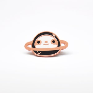 Planet Sloth enamel pin, sloth lapel pin, sloth lover gift for him, sloth hat pin, planet pin