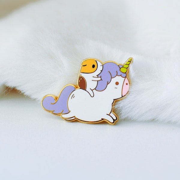 Guinea Pig with Unicorn Enamel Pin Unicorn Gift for Kids