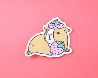 Strawberry and Guinea pig vinyl sticker