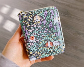 Guinea Pig Pattern Zipper Wallet featuring Guinea Pigs and Garden Herbs Pattern