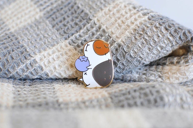 Bluberry and Guinea pig enamel pin image 1