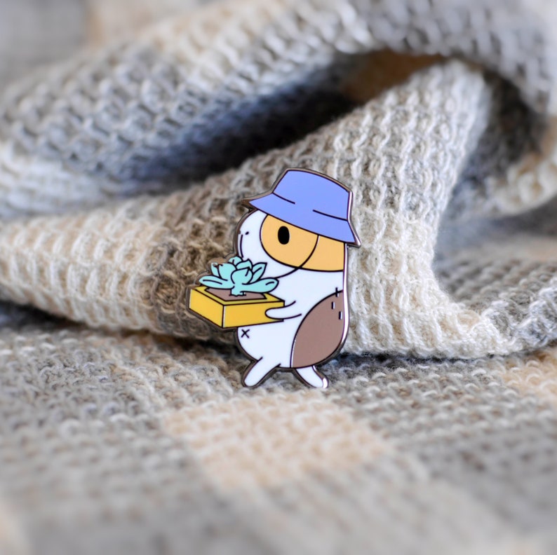 Guinea Pig with Succulent Enamel Pin image 1