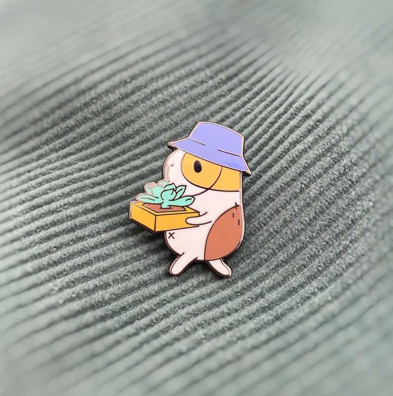 Guinea Pig with Succulent Enamel Pin image 3