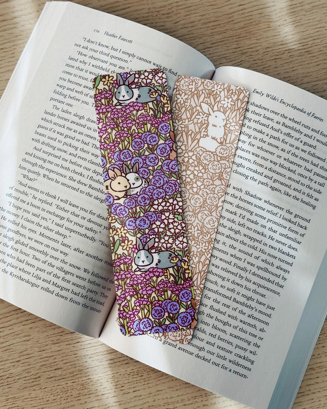 Handmade Bunny Bookmark With Laminated Finish and Floral Background - Etsy