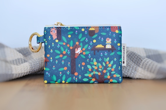 Guinea pig and capybara Small Zipper Bag featuring Noristudio Bubu and Moonch Orange Harvest Pattern