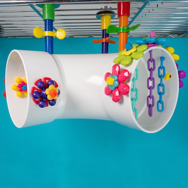 Double-decker Adventure Tunnel -  Safe Hut, Sleep Tunnel or Birdie Tent for small Parrots, Caique Toy