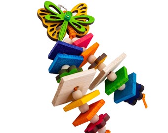 Morning Glory Bird Toy - Pine and Balsa Wood Chew Toy for  Quakers, Conures and Cockatiels