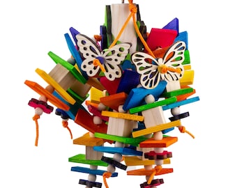 Gorgeous Butterfly Garden Bird Toy - Medium Parrots like Caiques, Senegals, Mini Macaws