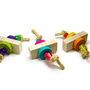 Sparkle - Set of 3 Large Foot Toys - For Parrots and Large Birds like Macaws and Cockatoos