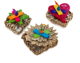 Mini Activity Mats for Small Birds - Set of Three Bird Toys
